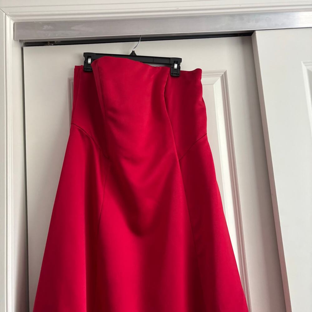 VTG Michelangelo Ruby Red Strapless Ball Gown Wit… - image 3